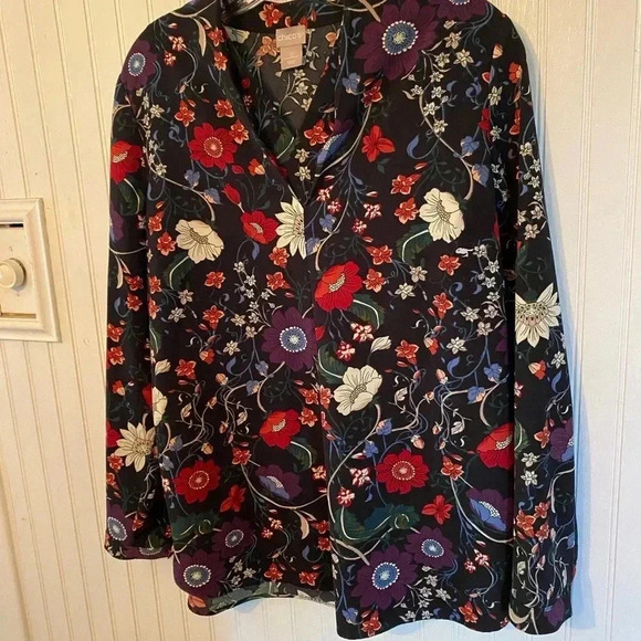 Chico's Tops - Chicos floral long sleeve blouse